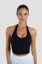 KIARA HALTER TOP - BLACK