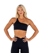 IGNITE ONE SHOULDER CROP - BLACK
