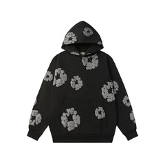 Denim Tears Cotton Wreath Graphic Hoodie - Black / Grey Stealth Edition