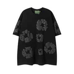 Denim Tears Cotton Wreath Graphic T-Shirt - Black on Black / Oversized Streetwear