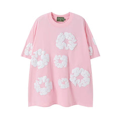 Denim Tears Cotton Wreath Graphic T-Shirt - Pink / Oversized US Streetwear