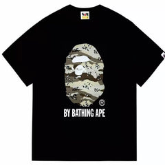 BAPE Style Desert Camo Big Ape Head Short-Sleeve Tee - Black