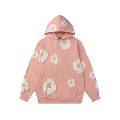 Denim Tears Cotton Wreath Graphic Hoodie - Pink / Relaxed Streetwear Fit