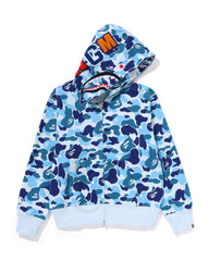 BAPE Fall Winter Shark Blue Camo WGM Full‑Zip Hoodie