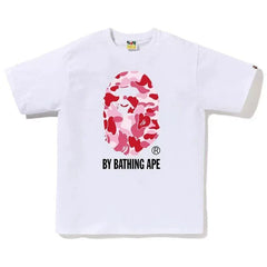 BAPE Style Camo Big Ape Head Short-Sleeve Tee - White/Pink