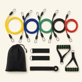 11-Piece Stackable Resistance Bands Set - Premium Latex Exercise Tubes with Door Anchor, Ankle Straps, and Handles for Home Gym & Strength Training