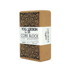 Cork Yoga Block - Mandala Black