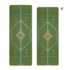 Liforme Mindful Garden Yoga Mat & Travel Mat Bundle