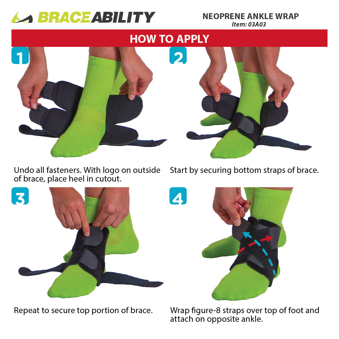 Neoprene Water-Resistant Ankle Brace Wrap for Swimming, Athletic Support and Sprains