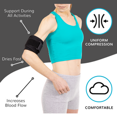 Bicep Tendonitis Brace | Upper Arm, Tricep Compression Band for Sore Muscle Treatment, Strains & Tears