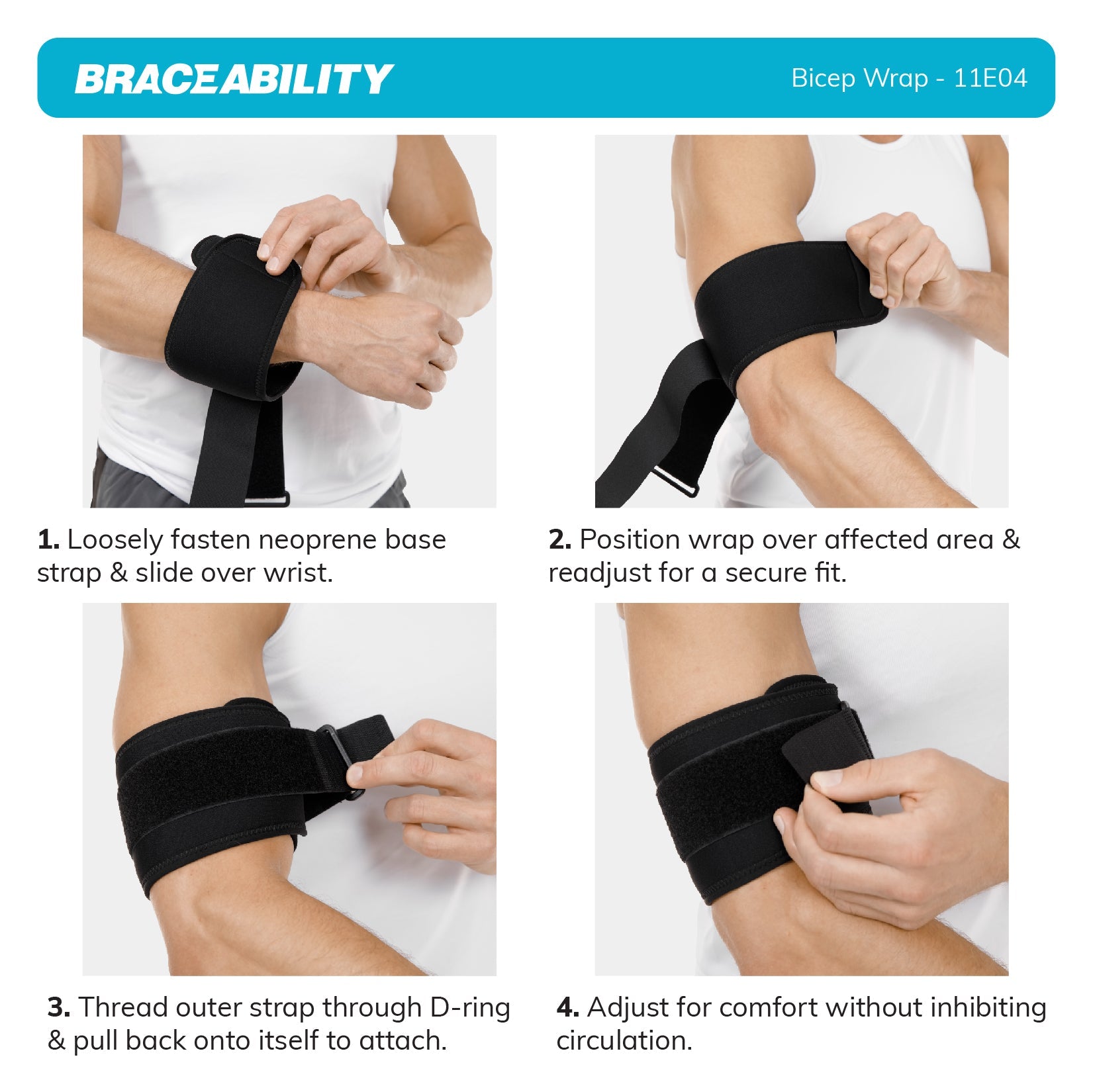 Bicep Tendonitis Brace | Upper Arm, Tricep Compression Band for Sore Muscle Treatment, Strains & Tears