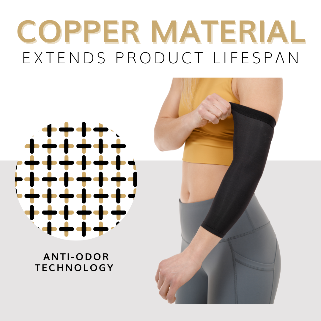 Copper Elbow Compression Sleeve | Arm Support Brace for Tennis Elbow & Tendonitis Treatment (Pack of 1) - FINAL SALE