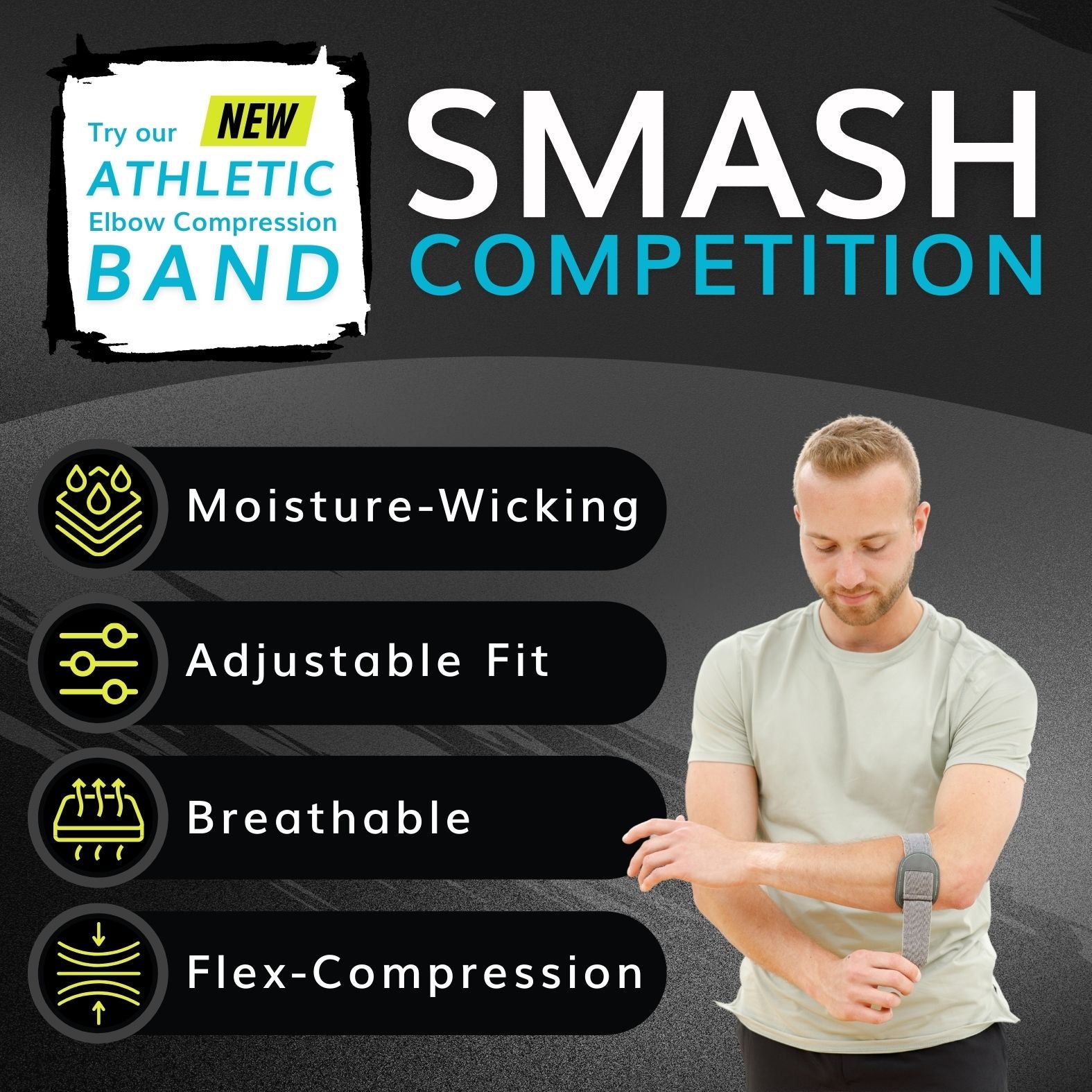 Court Comfort Elbow - Tennis Elbow Brace and Pickleball Tendonitis Arm Strap for Epicondylitis Pain