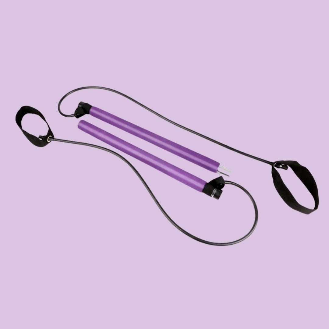 Portable Pilates Bar Kit with Resistance Bands - Home Gym Workout Stick for Yoga, Stretching, and Strength Training - Full Body Toning Fitness Equipment