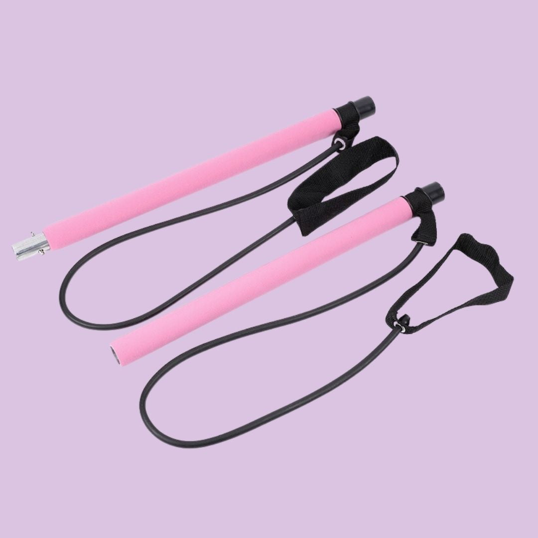Portable Pilates Bar Kit with Resistance Bands - Home Gym Workout Stick for Yoga, Stretching, and Strength Training - Full Body Toning Fitness Equipment