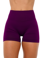 LJ V-BACK SCRUNCH SHORTS - BERRY