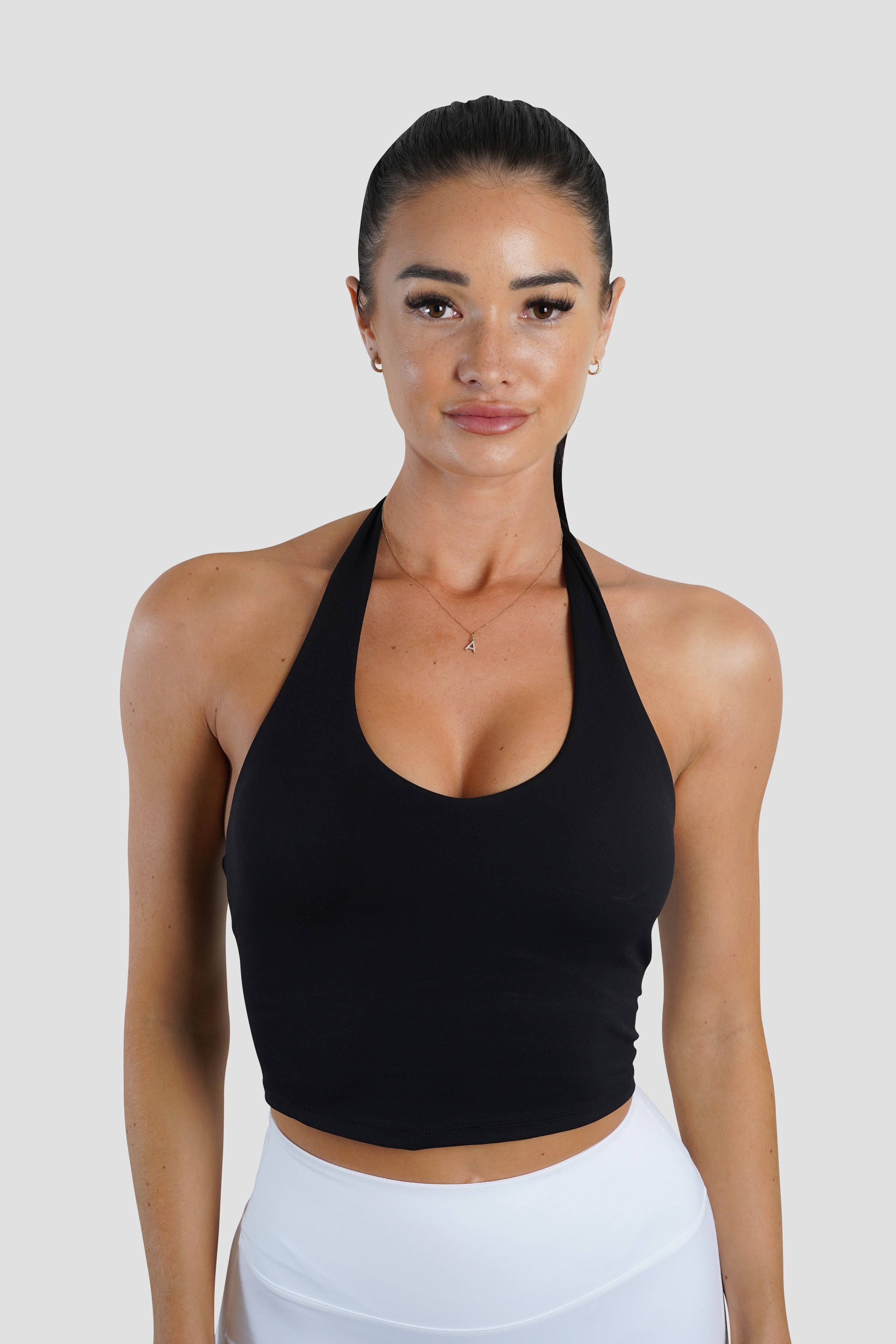 KIARA HALTER TOP - BLACK