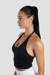 KIARA HALTER TOP - BLACK
