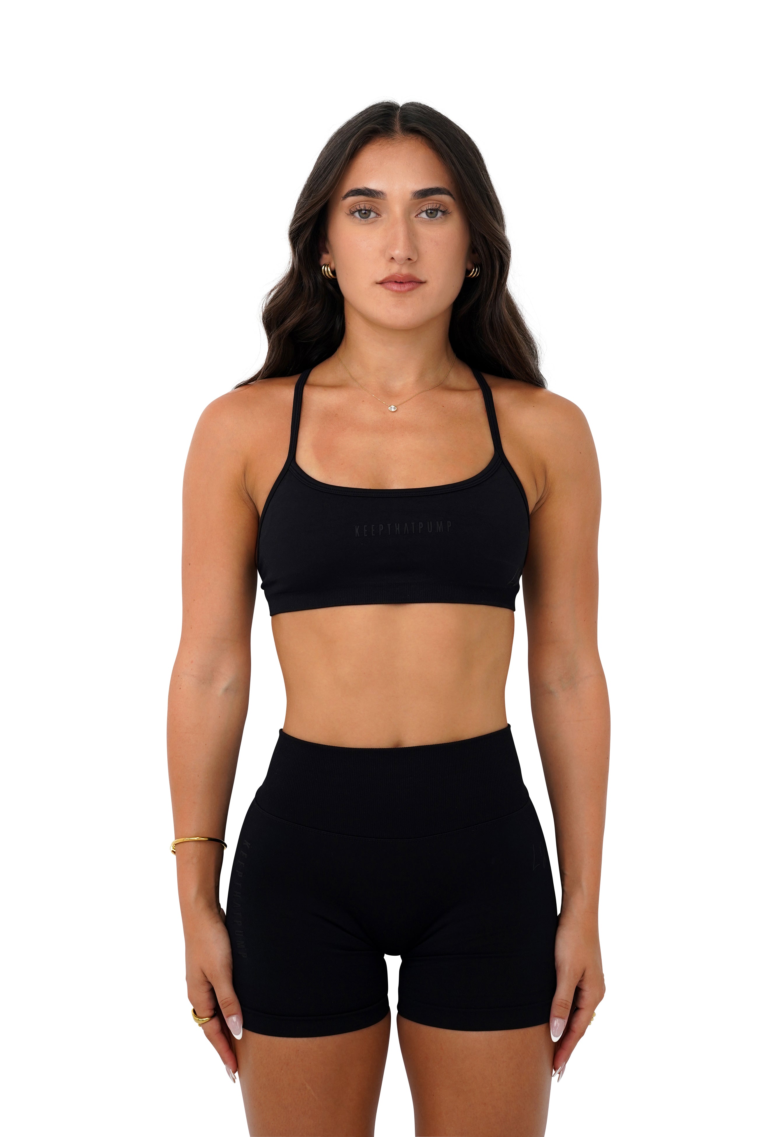 LJ V-BACK SCRUNCH SHORTS - BLACK