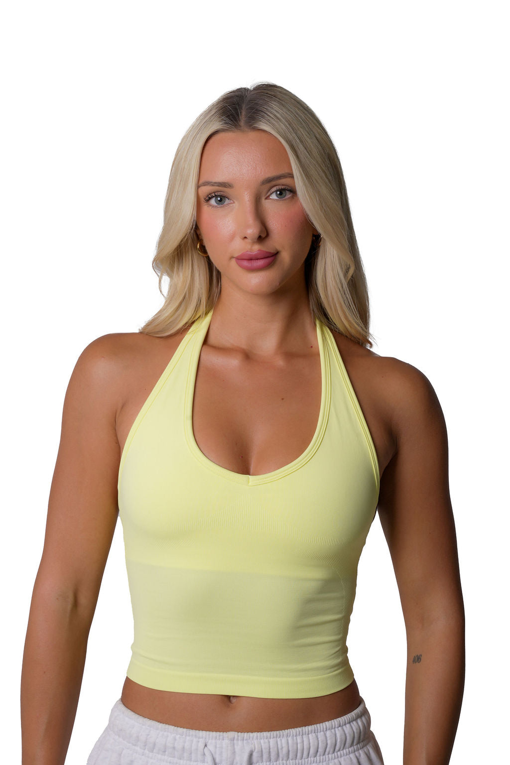 RECOIL HALTER TANK TOP - LEMON