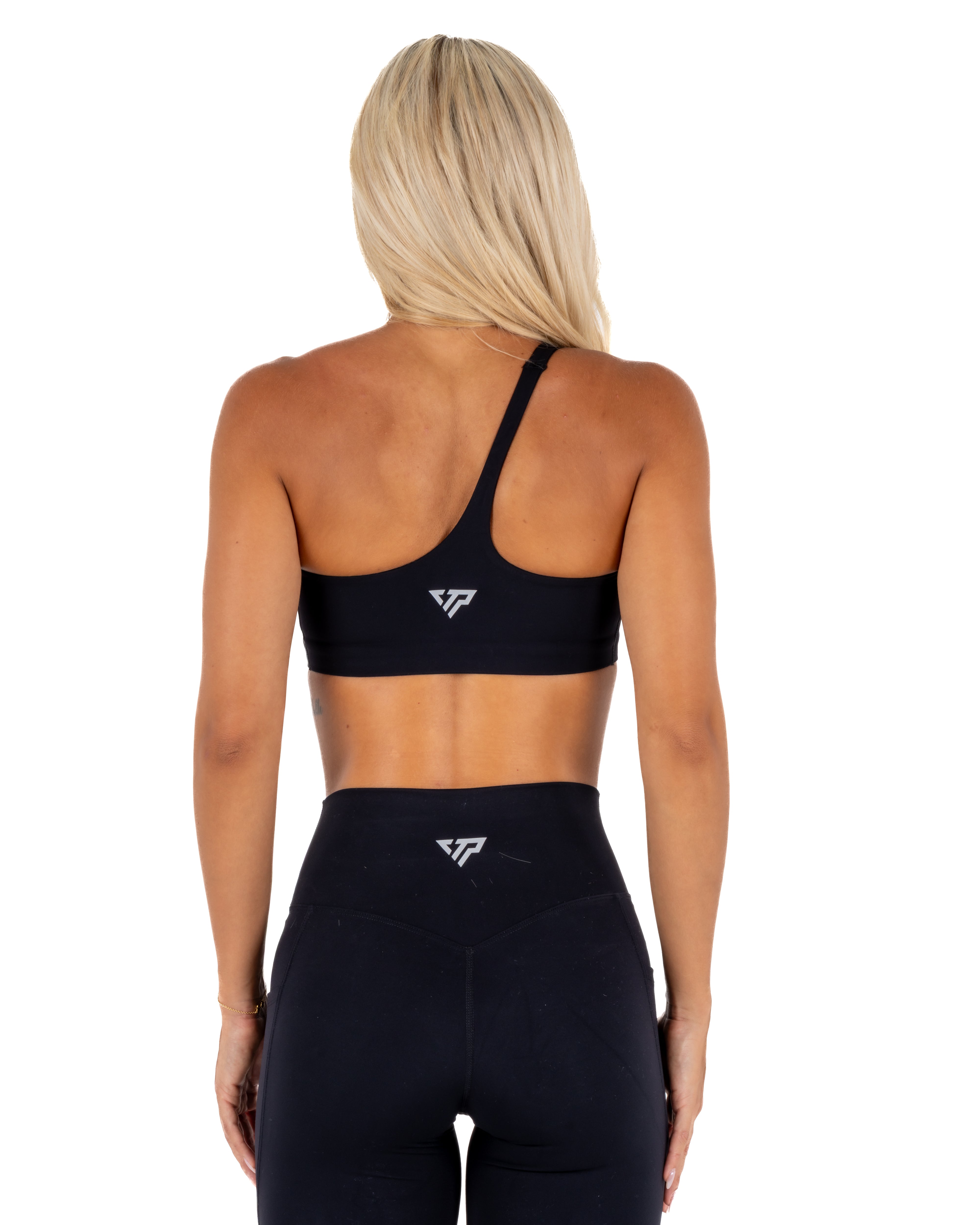 IGNITE ONE SHOULDER CROP - BLACK