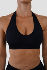 RECOIL HALTER CROP - BLACK