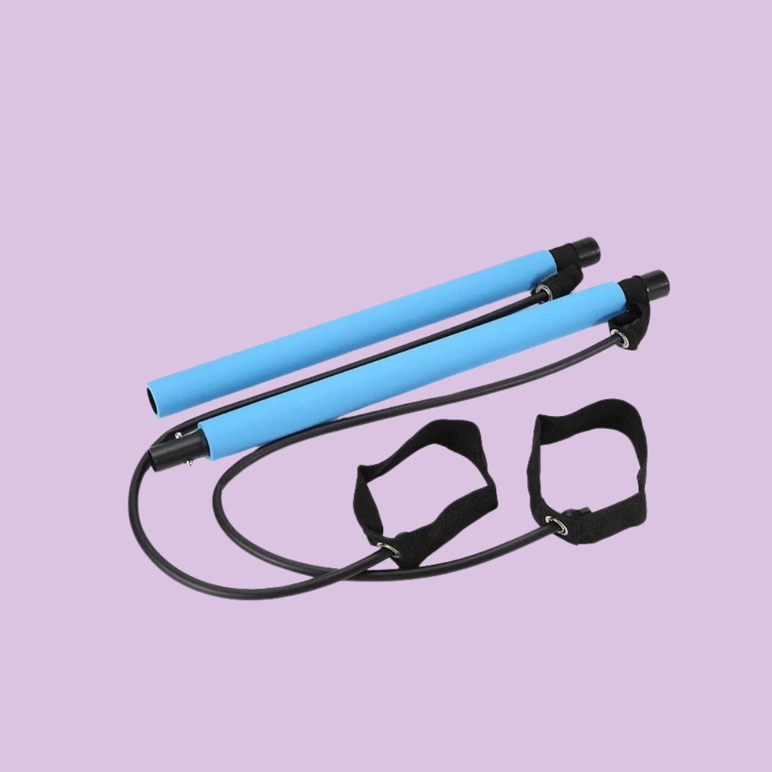 Portable Pilates Bar Kit with Resistance Bands - Home Gym Workout Stick for Yoga, Stretching, and Strength Training - Full Body Toning Fitness Equipment