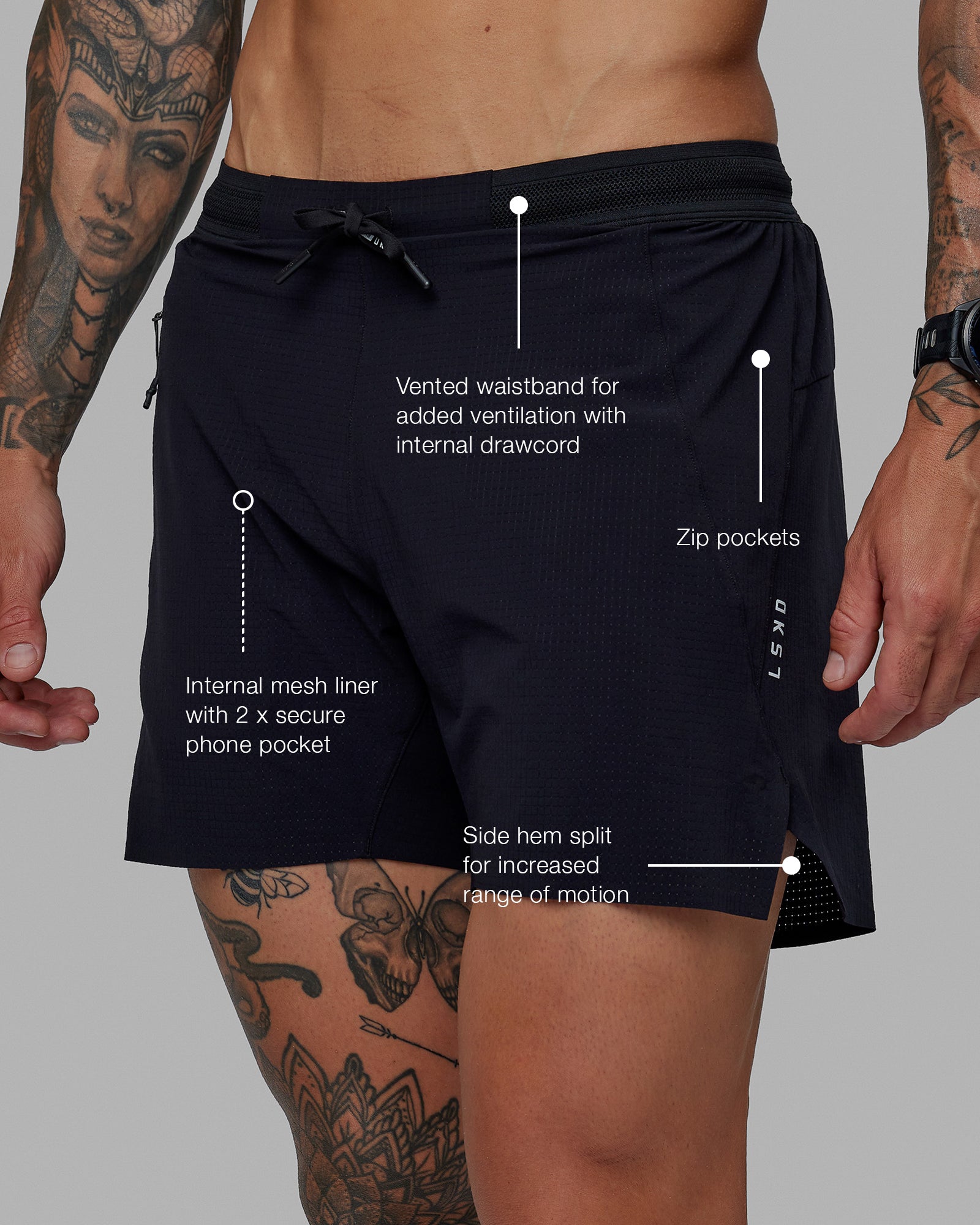 O.G. UltraAir 5" Lined Performance Short - Black-Reflective