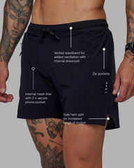 O.G. UltraAir 5" Lined Performance Short - Black-Reflective