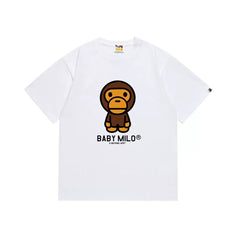 BAPE Style Baby Milo Character Short-Sleeve Tee - White