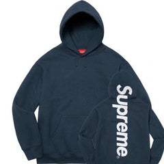 Supreme Vertical Logo Pullover Hoodie — Navy
