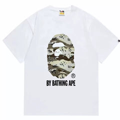 BAPE Style Desert Camo Big Ape Head Short-Sleeve Tee - White