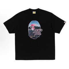 BAPE Style "Tokyo Bathing Story" Mt. Fuji Ape Head Tee - Black