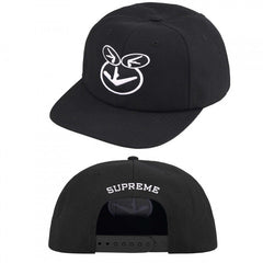 Supreme Embroidered Graphic Snapback Cap - Black