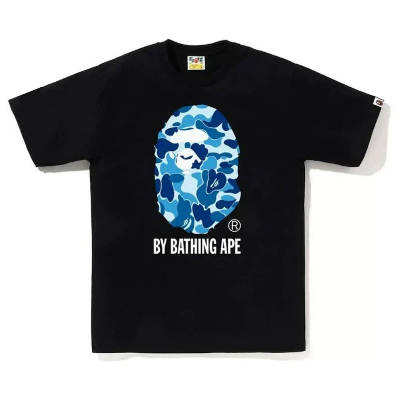 BAPE Style Camo Big Ape Head Short-Sleeve Tee - Black/Blue