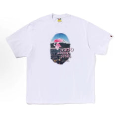 BAPE Style "Tokyo Bathing Story" Mt. Fuji Ape Head Tee - White