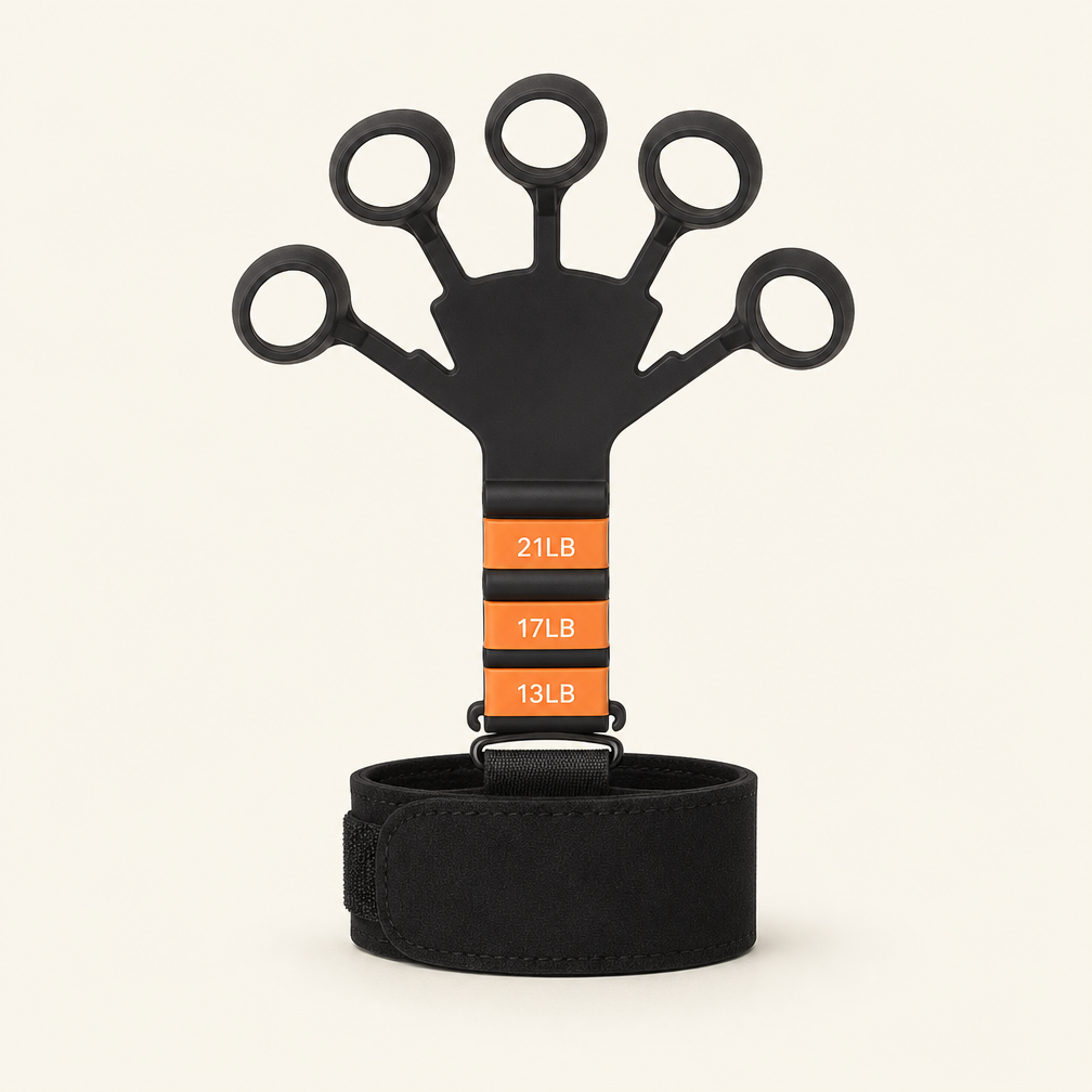 Adjustable Finger Exerciser & Grip Strength Trainer - 6 Resistance Levels for Rock Climbing, Guitar Players, Arthritis Relief, and Forearm Recovery