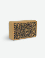 Cork Yoga Block - Mandala Black
