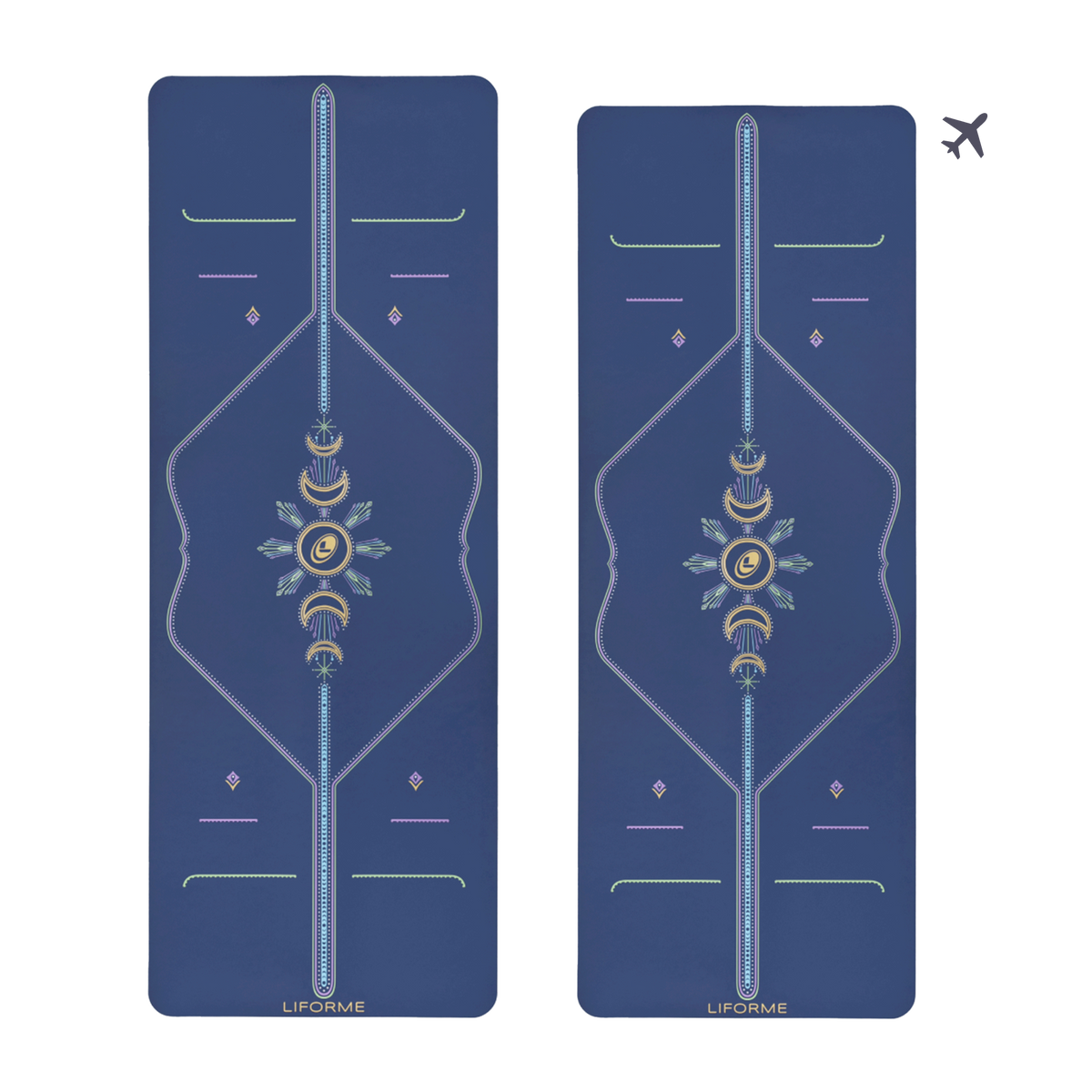 Liforme Cosmic Moon Yoga Mat & Travel Mat Bundle