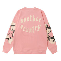 Denim Tears Pink Crewneck Sweatshirt Front Flower Wreath