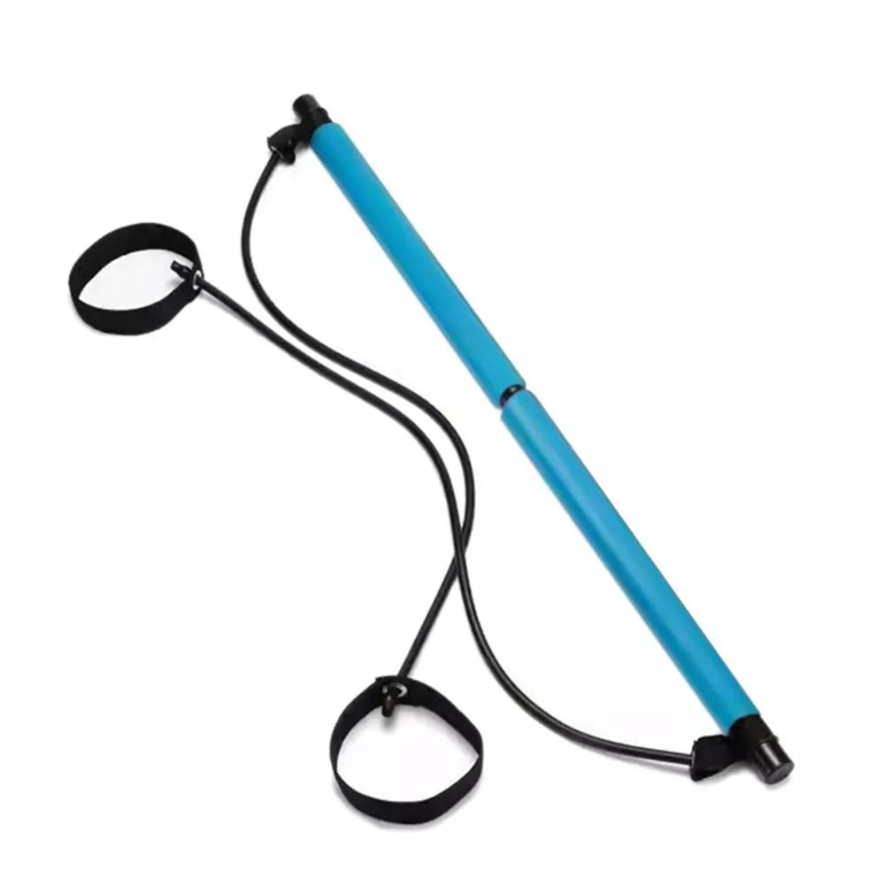 Portable Pilates Bar Kit with Resistance Bands - Home Gym Workout Stick for Yoga, Stretching, and Strength Training - Full Body Toning Fitness Equipment