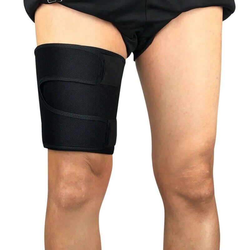 Adjustable Thigh Compression Sleeve - Neoprene Hamstring and Quad Support Wrap for Groin Strain, Pulled Muscles, and Athletic Recovery - One Size Fits All