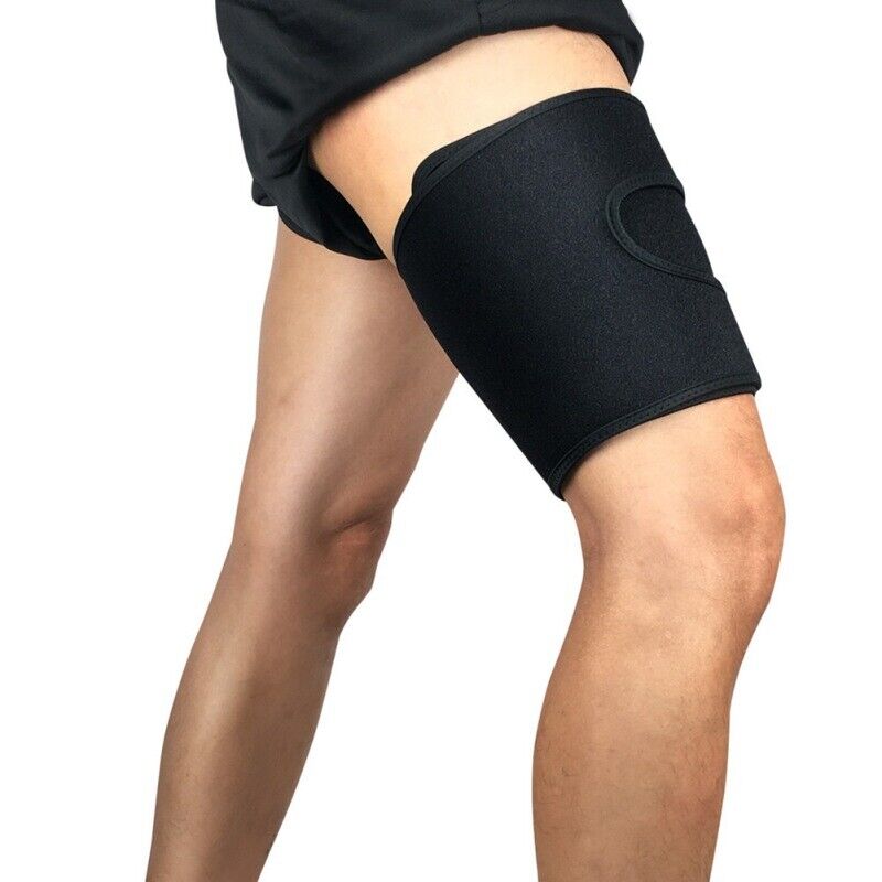 Adjustable Thigh Compression Sleeve - Neoprene Hamstring and Quad Support Wrap for Groin Strain, Pulled Muscles, and Athletic Recovery - One Size Fits All