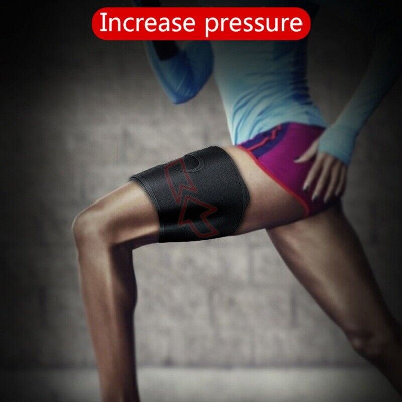 Adjustable Thigh Compression Sleeve - Neoprene Hamstring and Quad Support Wrap for Groin Strain, Pulled Muscles, and Athletic Recovery - One Size Fits All