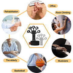 Adjustable Finger Exerciser & Grip Strength Trainer - 6 Resistance Levels for Rock Climbing, Guitar Players, Arthritis Relief, and Forearm Recovery