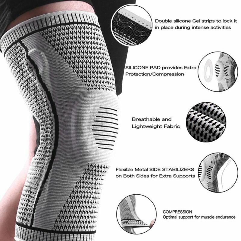 Ultra Knee Support Brace with Lateral Stabilizers - Adjustable Compression Patella Wrap for Meniscus Tear, ACL, and High-Impact Sports Recovery