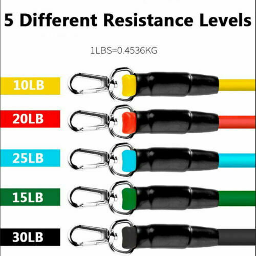 11-Piece Stackable Resistance Bands Set - Premium Latex Exercise Tubes with Door Anchor, Ankle Straps, and Handles for Home Gym & Strength Training