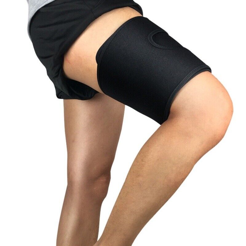 Adjustable Thigh Compression Sleeve - Neoprene Hamstring and Quad Support Wrap for Groin Strain, Pulled Muscles, and Athletic Recovery - One Size Fits All
